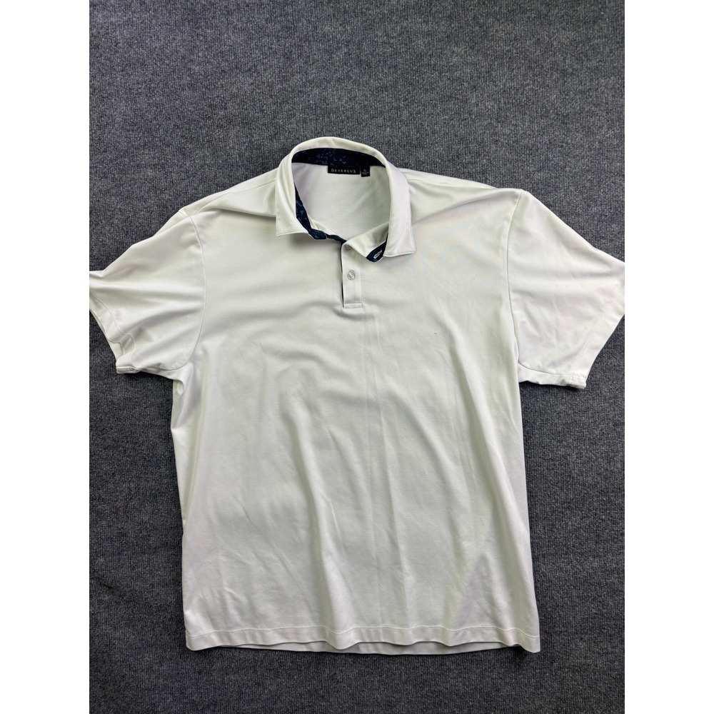 Devereux Polo Shirt Mens XL‎ White Pima Cotton Blend Short Sleeve Golf